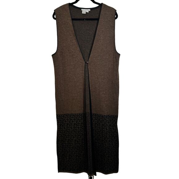 I. K. C. For Country Wear Brown One Button Wool Blend Italian Yarn Duster Size M - Picture 1 of 6